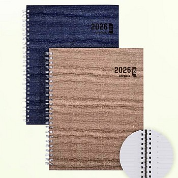 Ecotiming 2026, bureau-agenda 17 x 22 cm, 1 week op 2 bladzijden, SPIRAAL
